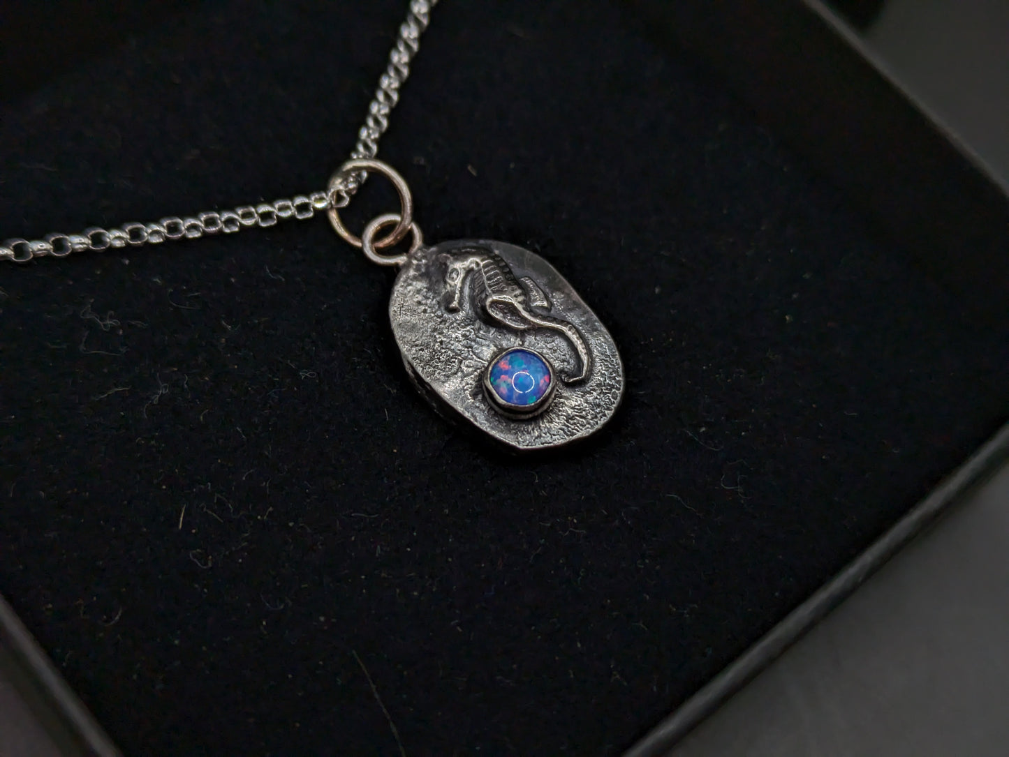 Seahorse and Opal Necklace