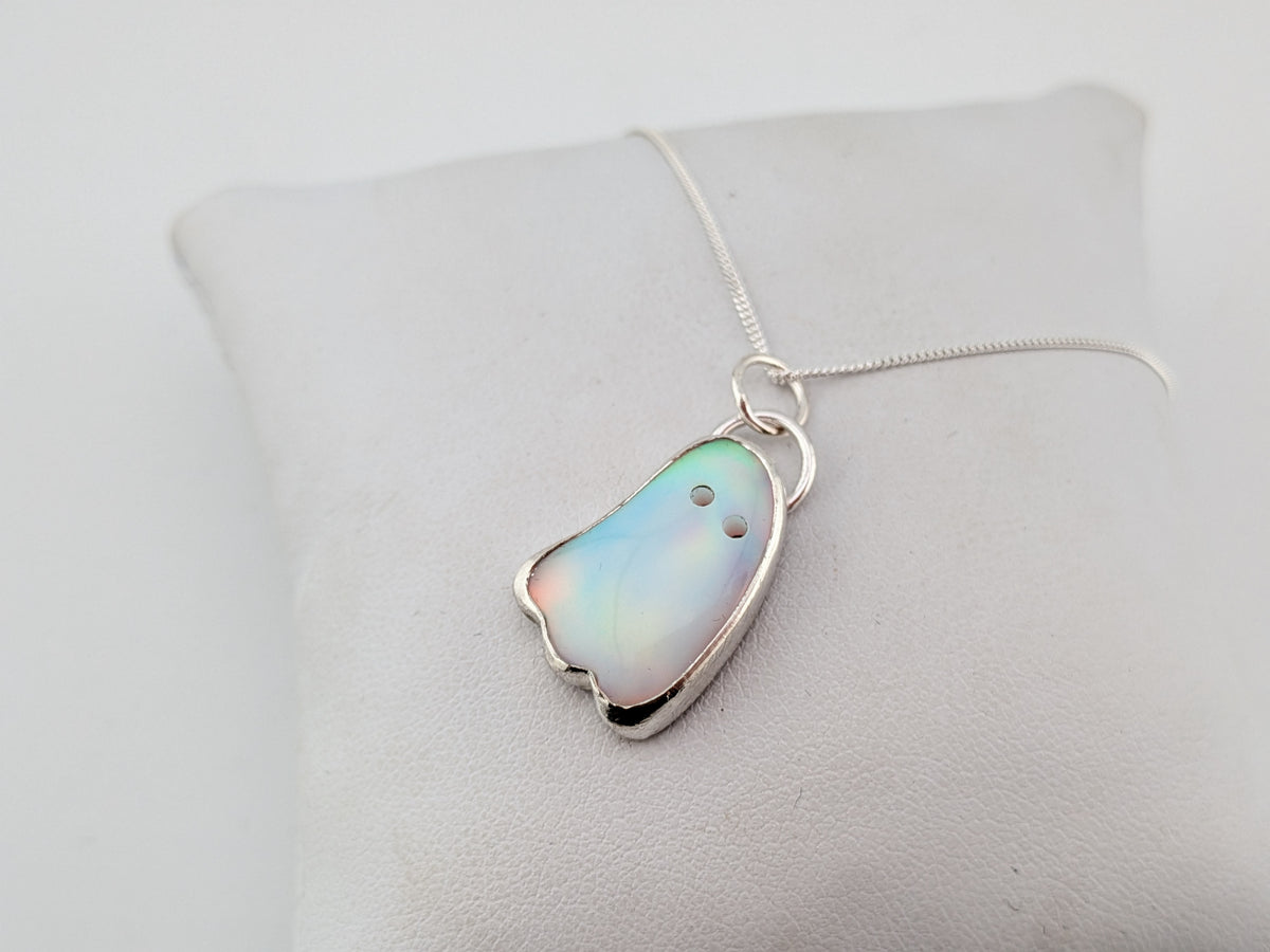Iridescent Aurora Opal Ghost Pendant