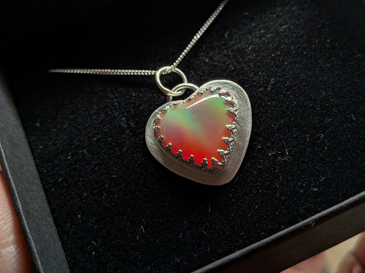 Aurora Opal Heart Pendant