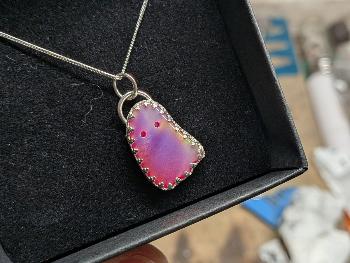Iridescent Aurora Opal Ghost Pendant