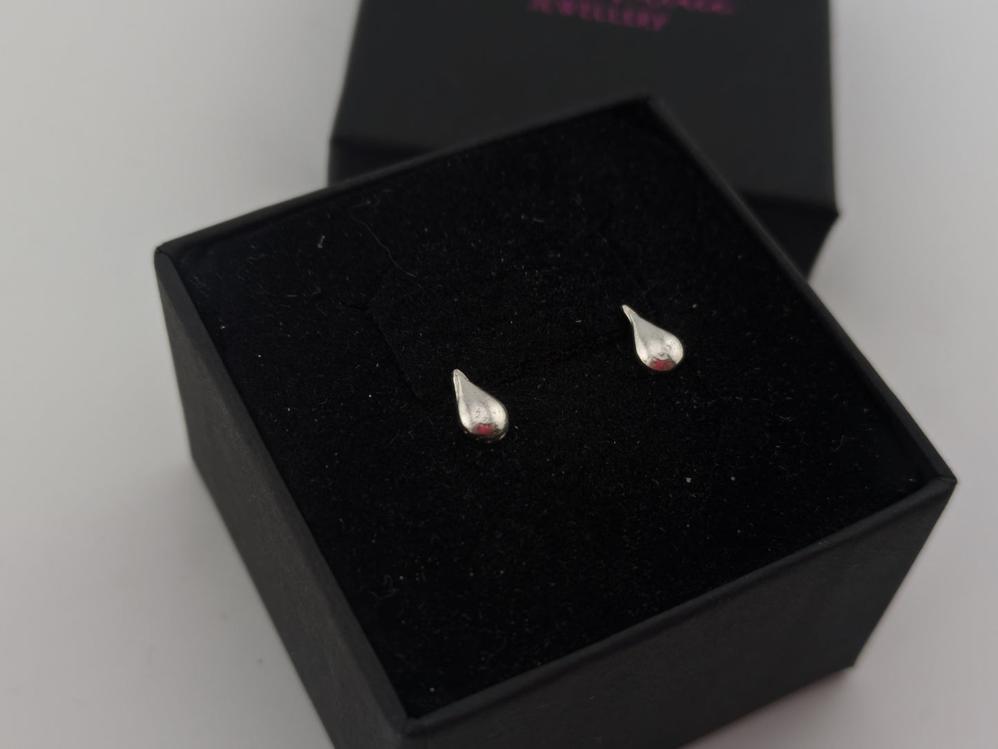 Mini Solid Silver Teardrop Studs