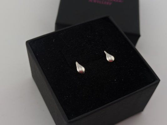 Mini Solid Silver Teardrop Studs
