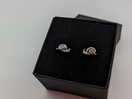 Sterling Silver Snail Studs