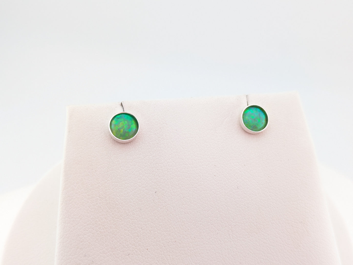 Green Lab Opal Sterling Silver Studs