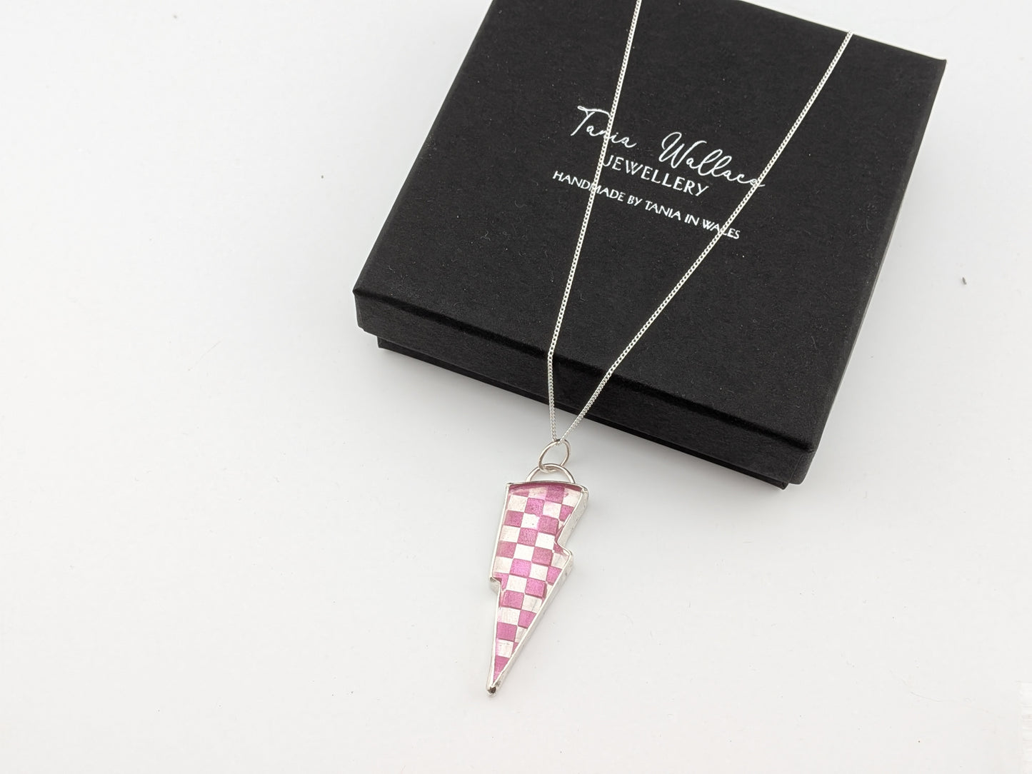 Pink Checkerboard Pendant