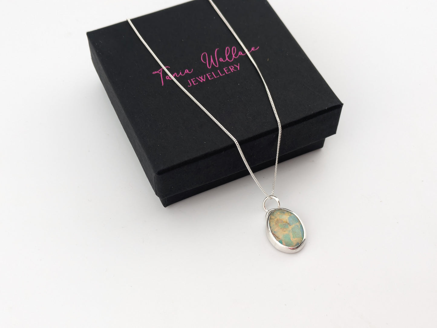 Sterling Opal Oval Pendant