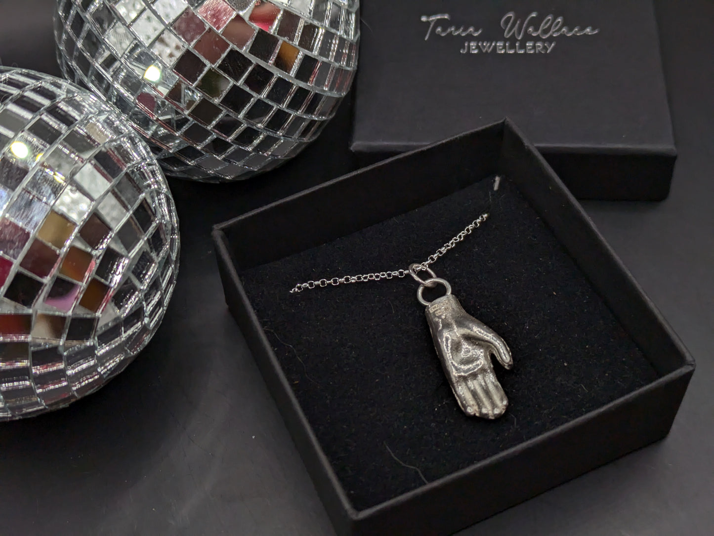 Solid Silver Dolls Hand Pendant
