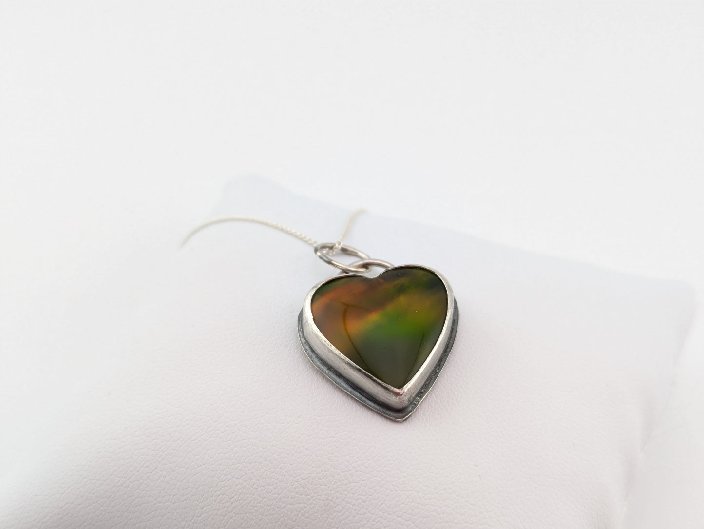 Earthy Aurora Opal Heart Pendant