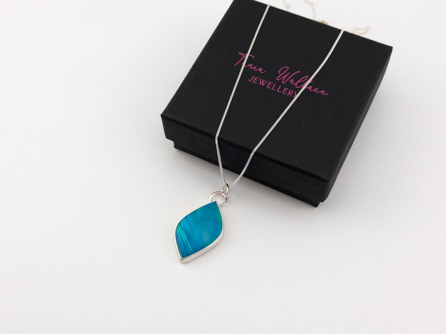 Blue Green Aurora Opal Pendant