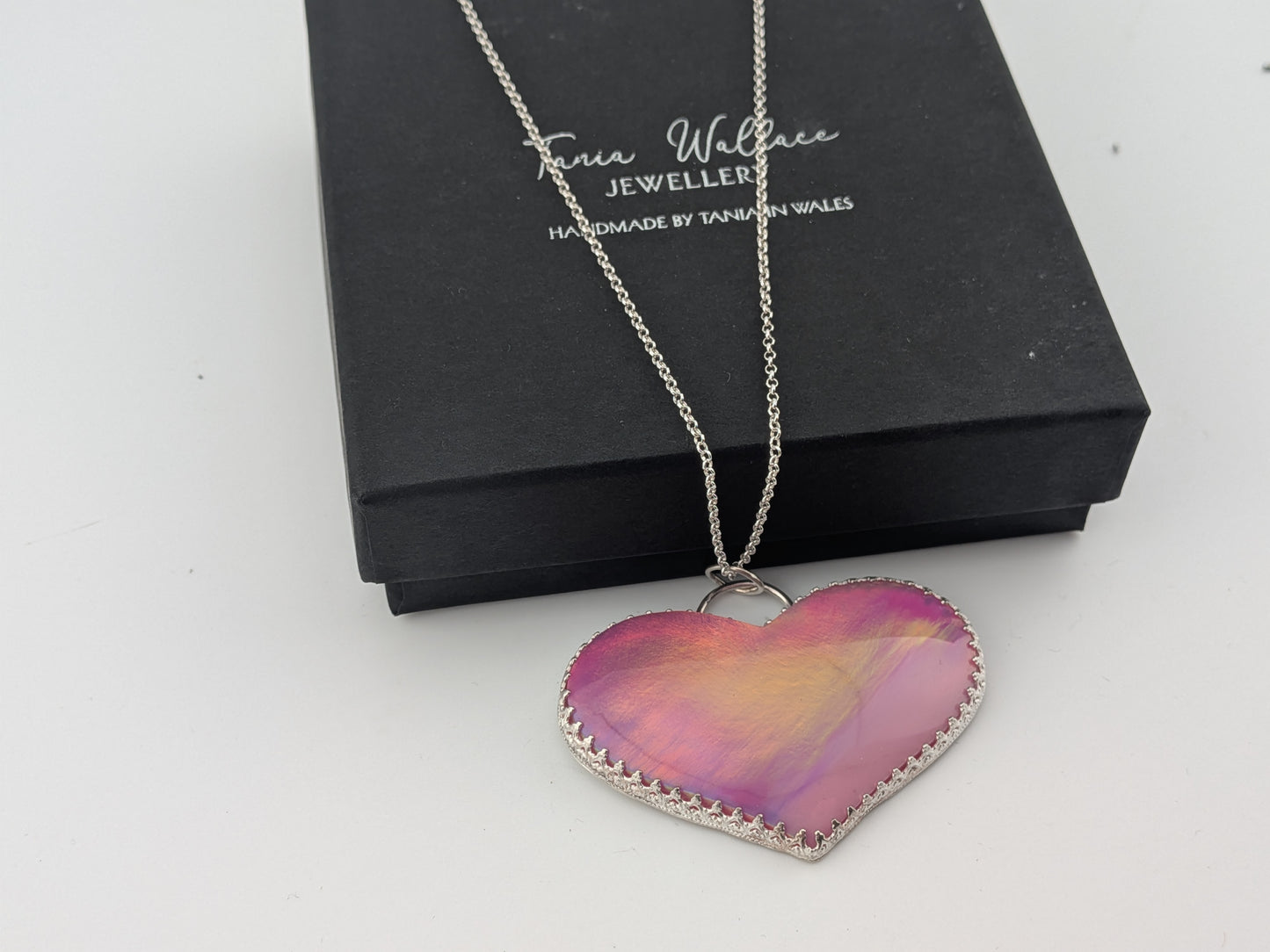 Very Large Aurora Opal Heart Pendant