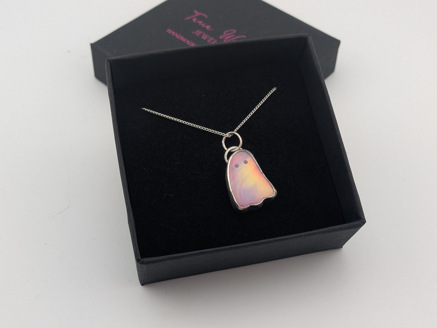 Baby Pink Aurora Opal Ghost Pendant